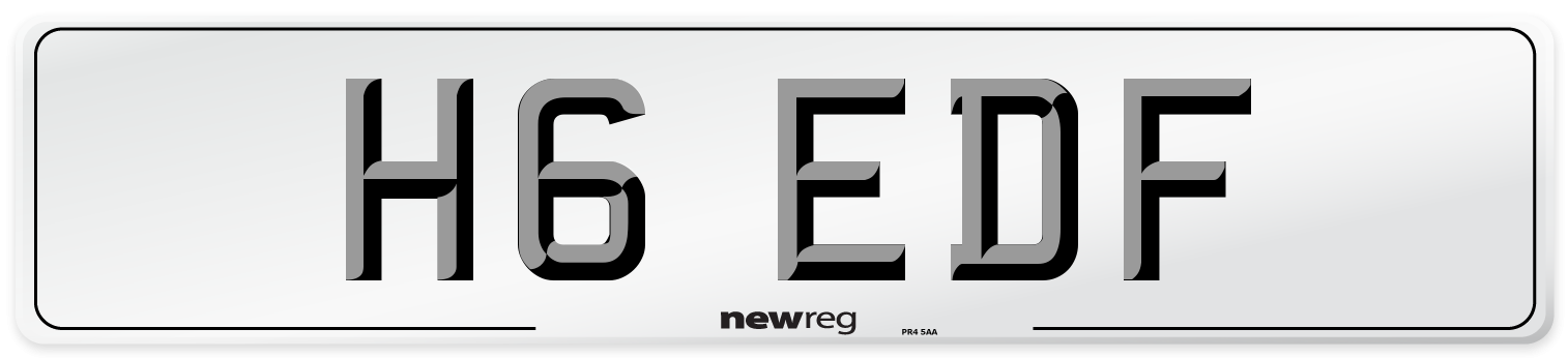 H6 EDF Number Plate from New Reg